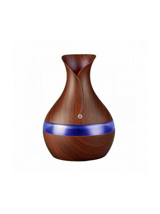 Lumini LED Dispozitiv de aromaterapie Ultrasonic Personal Humidifier Maro 300ml