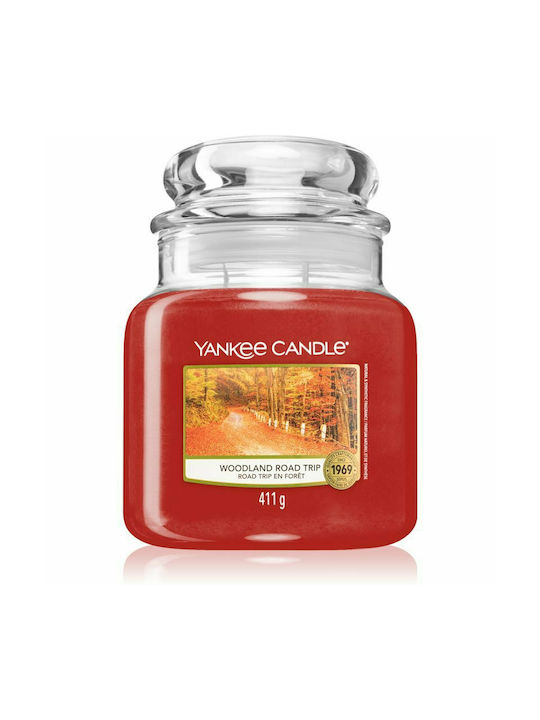 Yankee Candle Aromatisches Kerze Gefäß mit Duft Woodland Road Trip Coffee 411gr 1Stück