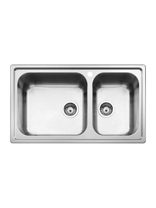 Apell SG 862 Drop-In Küchenspüle Links Edelstahl Rau BxT50cm Silber