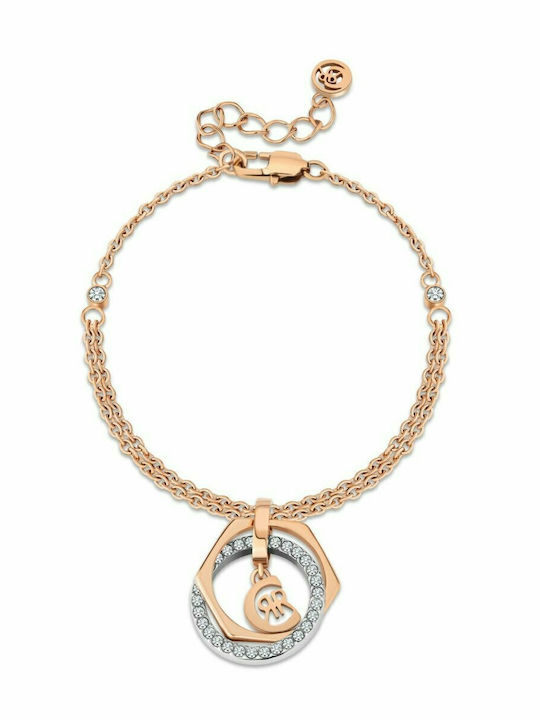 Cerruti Bracelet Chain Intertwine made of Steel Gold Plated with Zircon
