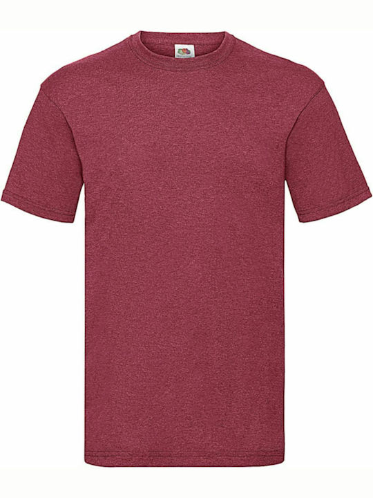 Fruit of the Loom Valueweight Τ Ανδρικό Διαφημιστικό T-shirt Κοντομάνικο Vintage Heather Red