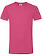 Fruit of the Loom Softspun Ανδρικό Διαφημιστικό T-shirt Κοντομάνικο Fuchsia