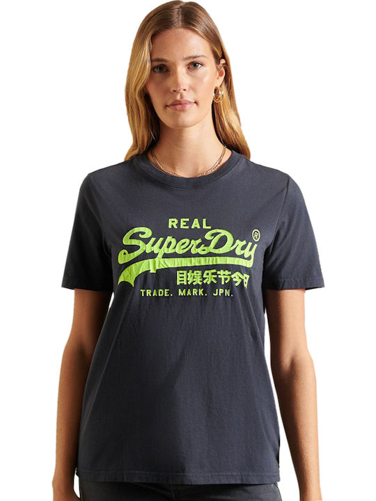 Superdry VINTAGE LOGO Γυναικείο T-shirt Navy Μπλε