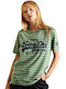 Superdry Women's T-shirt Striped Green