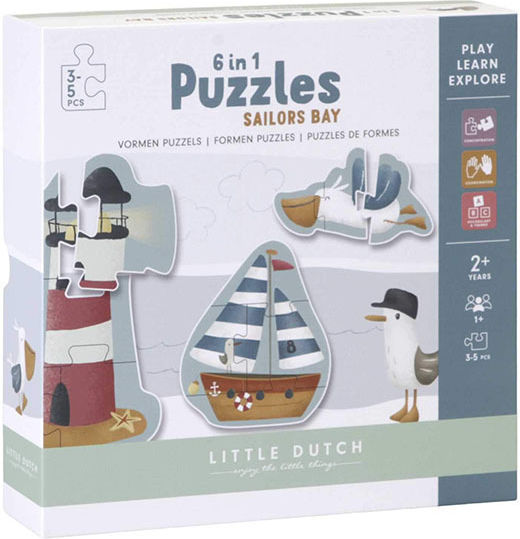 Παιδικό Puzzle 6 in 1 Sailors Bay για 2+ Ετών 24pcs Little Dutch