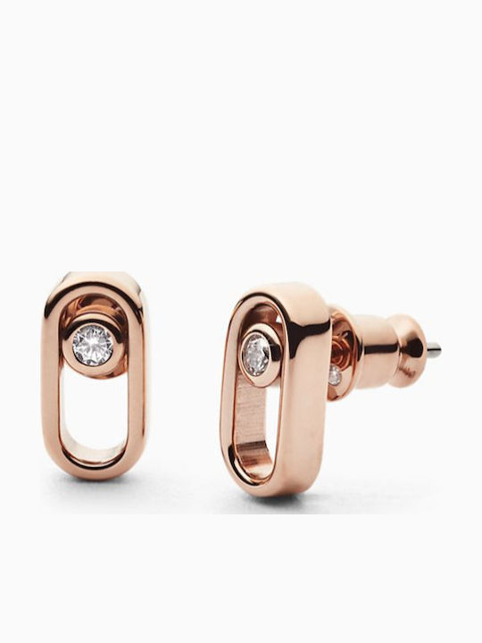 Skagen Skagen Gold Plated Steel Stud Earrings with Stones