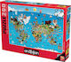 Παιδικό Puzzle Παγκόσμιος Χάρτης με Ζωάκια 260pcs Anatolian