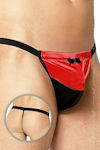 Softline 4417 Thong With Bow Tie Red / Black