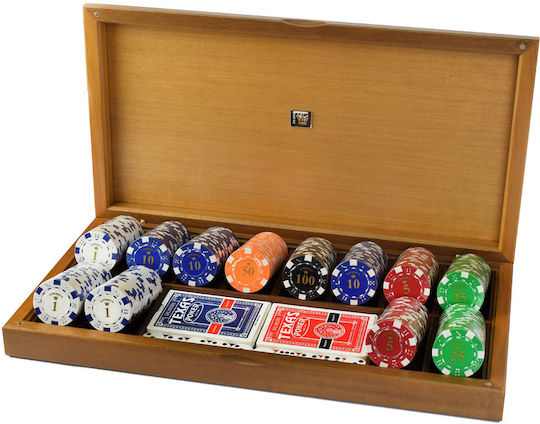 Dal Negro Set 300 Numbered Poker Chips 12gr in Box with 2 Decks