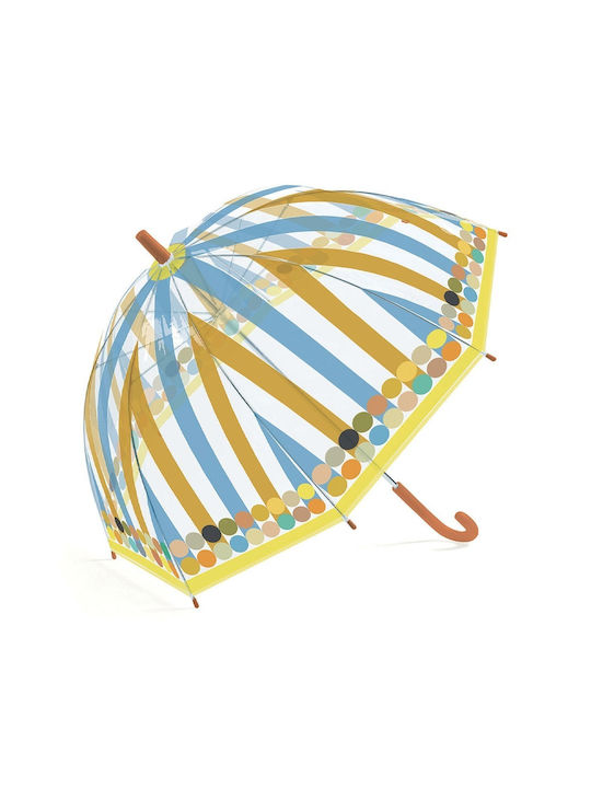 Djeco Kinder Regenschirm Gebogener Handgriff Gelb mit Durchmesser 70cm.
