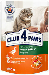 Club 4 Paws Wet Food for Adult Cats In Pouch with Duck Gravy 1pc 100gr