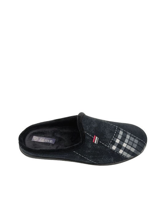 FAME Men's Printed Slippers Black