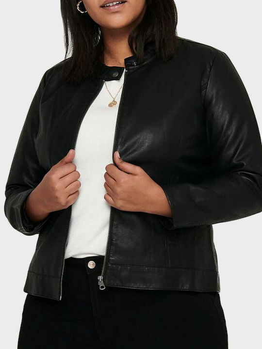 Only Women's Short Biker Artificial Leather Jacket for