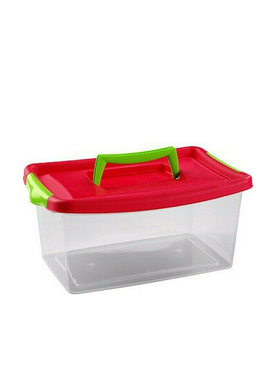 Hega Hogar Plastic Storage Box with Lid Red 40x19x26.8cm