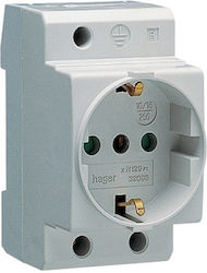 Hager Rail Socket 250V 16A