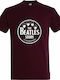 T-shirt Unisex " Die Beatles Geschichte Liverpool " Burgund