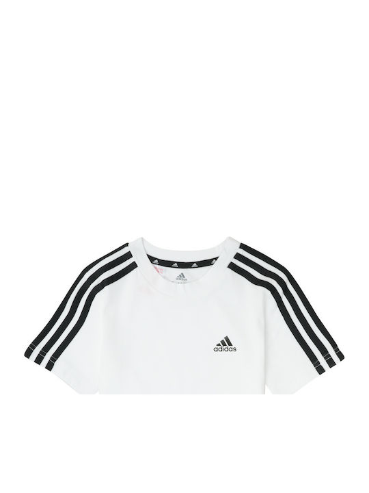 Kinder-T-Shirt Weiß ESSENTIALS 3-STRIPES