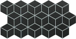 Karag Rhombus Floor / Kitchen Wall / Bathroom Matte Ceramic Tile 51x26.5cm Black