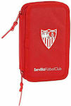 Fabric Prefilled Pencil Case Sevilla Fútbol Club with 2 Compartments Red