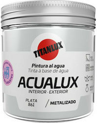 Titan Acualux Metalizado Vopsea Lichidă pentru Craft Argintiu pentru Lemn Plata No861 75ml