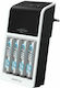 Ansmann Charger 4 Batteries Ni-MH Size AA/AAA/9V Set with 4x AA 2100mAh