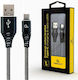 Cablexpert Braided USB 2.0 Cable USB-C Male - USB-A Black 1m CC-USB2B-AMCM-1M-BW