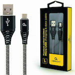 Cablexpert Braided USB 2.0 to micro USB Cable Μαύρο 1m (CC-USB2B-AMMBM-1M-BW)