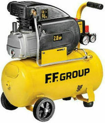 F.F. Group AC-D 224 Easy Einphasig Luftkompressor mit Leistung 2hp und Druckluftbehälter 24Es 47243