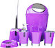 71149 Plastic Bathroom Accessory Set Purple 6pcs