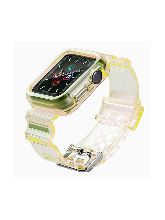 Hurtel Light Set Case & Strap Silicone Yellow (Apple Watch 42/44/45mm)