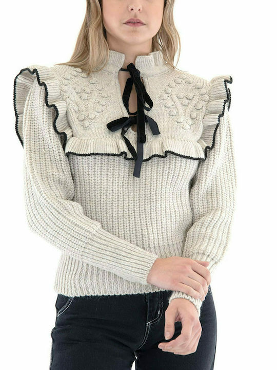 Tailor Made Knitwear Women's Long Sleeve Sweater Woolen Ecru