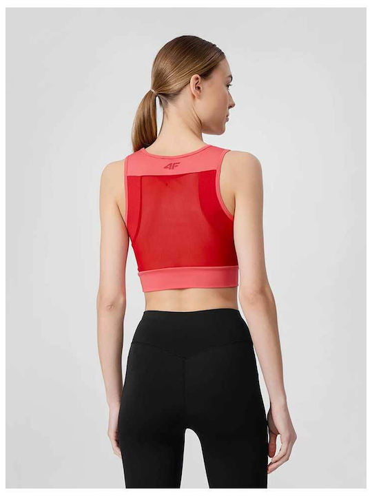 4F Αμάνικο Αθλητικό Crop Top Φούξια