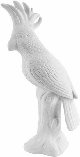 Present Time Decorative Bird made of Ceramic Cockatoo in White/Ecru 9x9x28cm 1pcs
