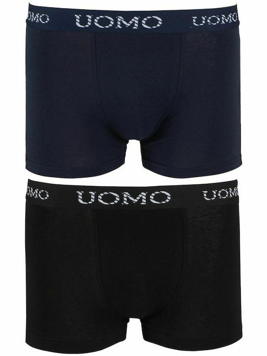 Uomo Men's Boxers Black / Blue 2Pack