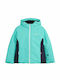 Waterproof Kids' Sports Jacket Short Double Sided with Hood Turquoise