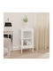 Living Room Display Cabinet Made of Metal with Glass White 38x35x70cm