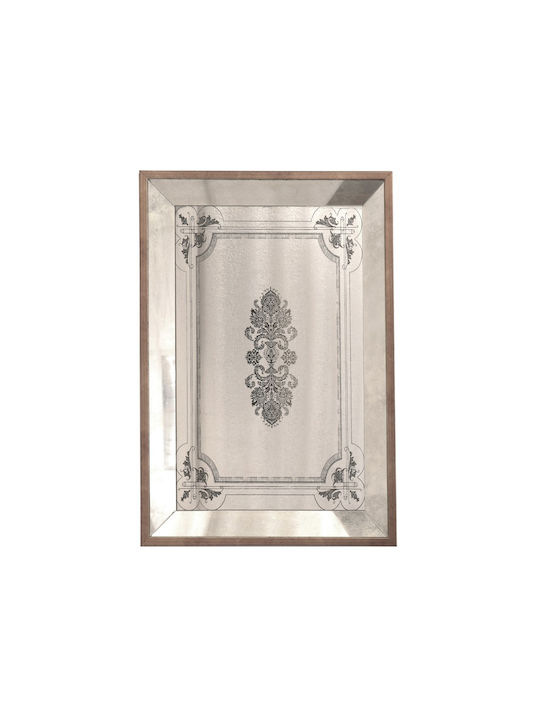 Espiel Καθρέπτης Τοίχου με Ασημί Πλαστικό Πλαίσιο 50.5x36cm