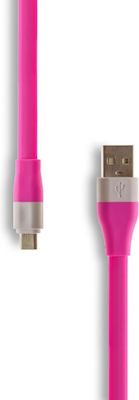Flach USB 2.0 auf Micro-USB-Kabel Fuchsie 1.2m (1018.025) 1Stück