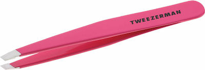 Tweezerman Eyebrow Tweezer with Curved Tip Slant Pink 1pcs