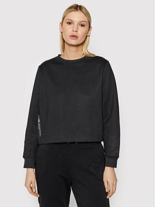 Gekürzt Damen Sweatshirt Schwarz