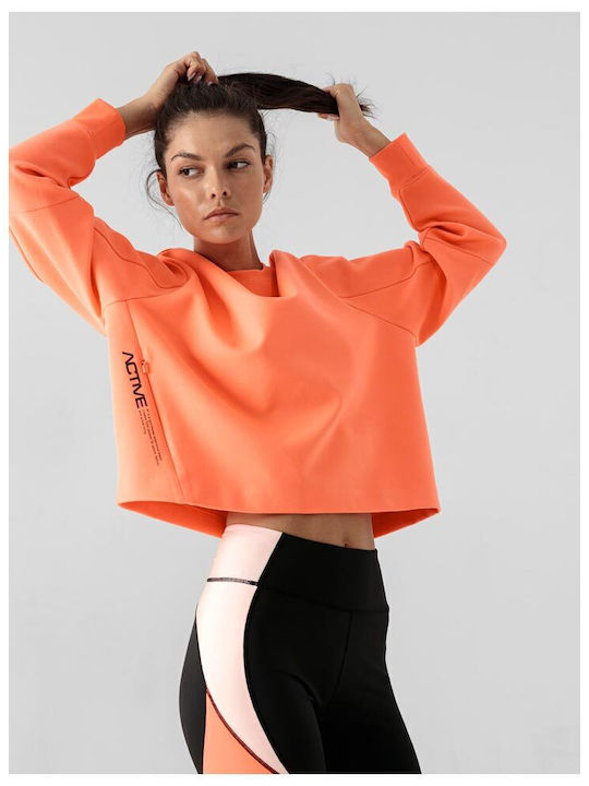 4F Gekürzt Damen Sweatshirt Orange