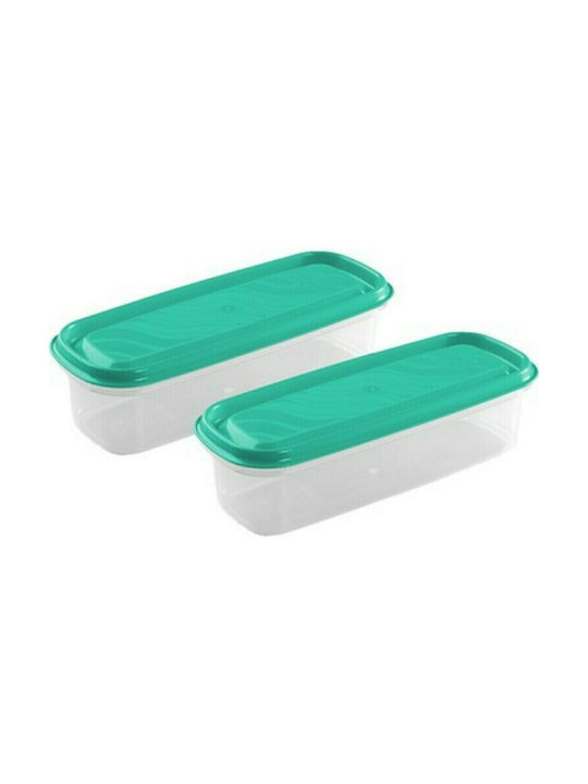 Hega Hogar Cutie pentru Mâncare Plastic Verde 20x8.5cm 2buc