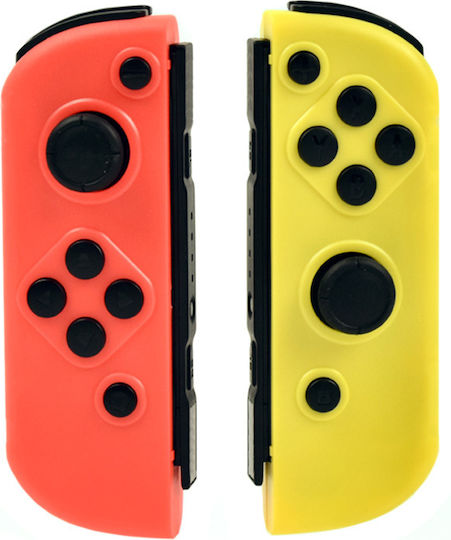 Andowl Joy-Con Set Ασύρματο Gamepad για Switch Κίτρινο/Κοραλί
