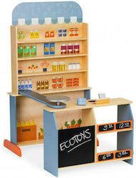 Ecotoys Kids Shop Πάγκος Καταστήματος made of Wood for 3+ Years Old