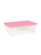 Viomes Plastic Cutie de Depozitare cu Roți și Capac Transparent 59x40x19cm 1buc