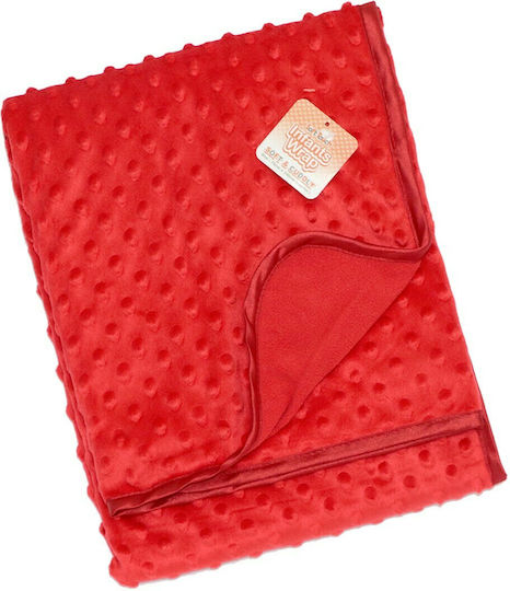 Soft Touch Blanket Nursery Swaddling Blankets Bubble Mink Velvet Red 75x100cm