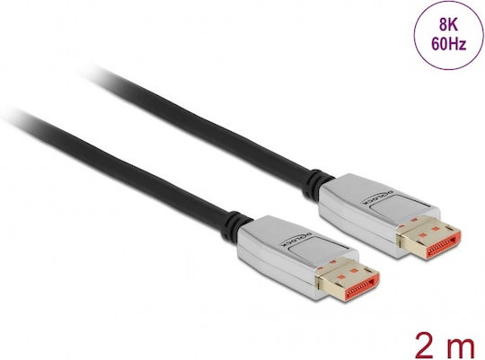 DeLock Cable DisplayPort male - DisplayPort male 2m Μαύρο (87041)