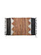 1376A Rectangular Rug Leather for Fireplace with Fringes 09 Black / Grey / Brown