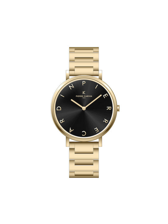 Pierre Cardin Minimal Watch with Gold Metal Bracelet