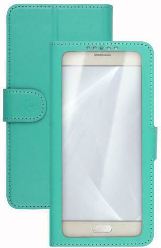 Celly Unica View L Калъф за книги до 4.5" Тюркоазен UNICAVIEWLTF